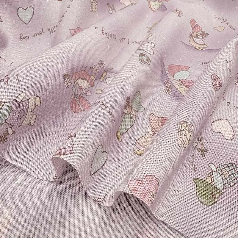 Yoko Saito Sunbonnet Sue tissu coton rose clair au mètre