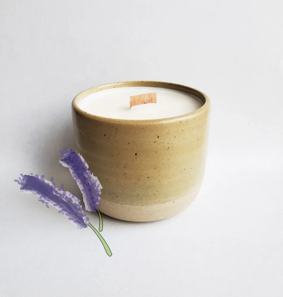 Tribu Indigo bougie parfumée lavandin 30h mèche bois