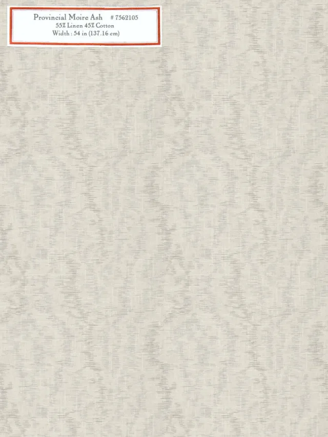 French General Provincial Moire Ash tissu ameublement gris au mètre