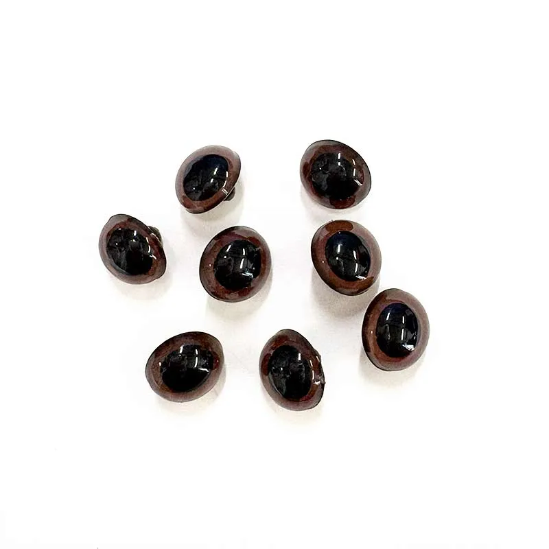Yoko Saito yeux plastique boutonnière 9 mm marron lot 8