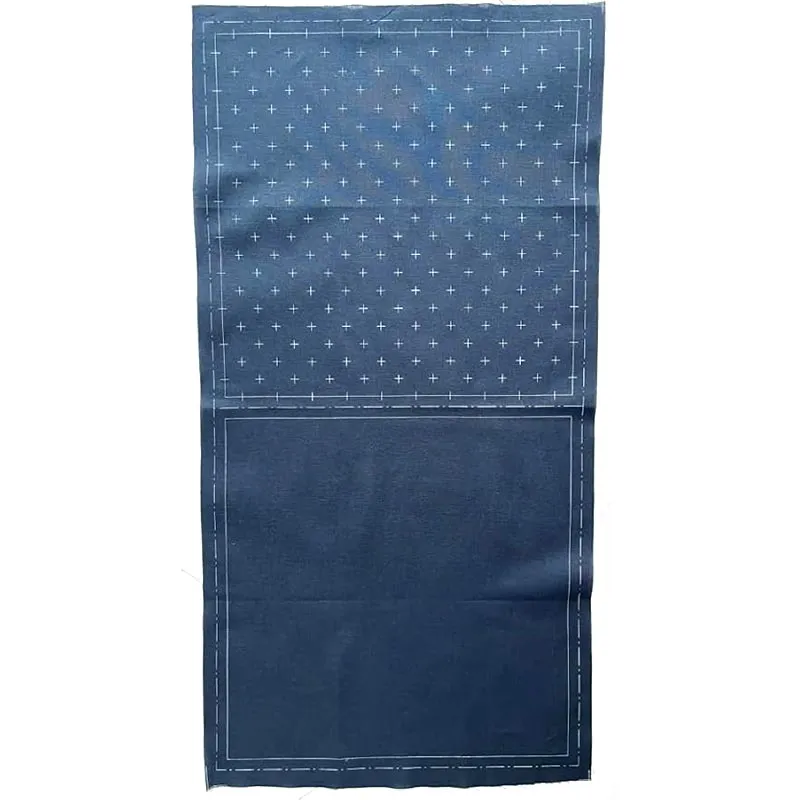 Yoko Saito Hidamari Kasuri tissu sashiko marine 32 cm coton lin