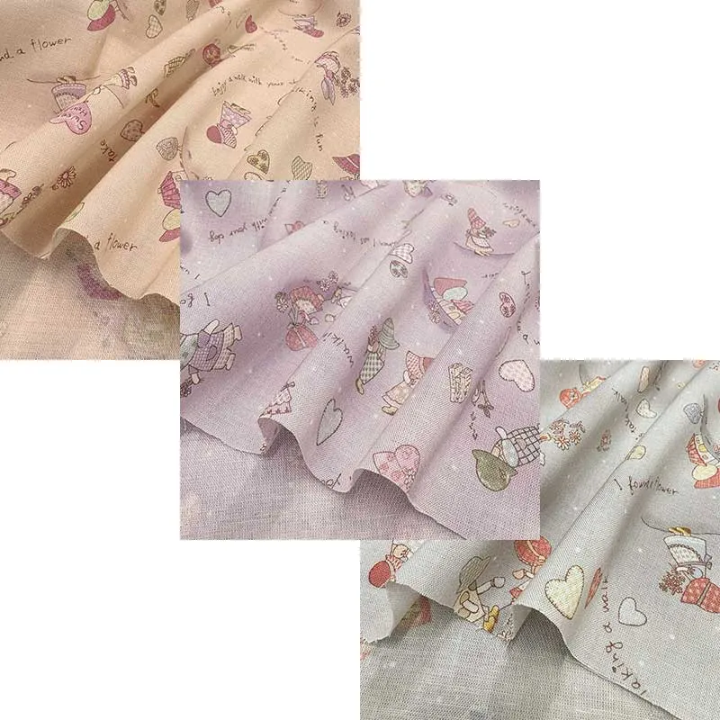 Yoko Saito Sunbonnet Sue tissu coton rose clair au mètre