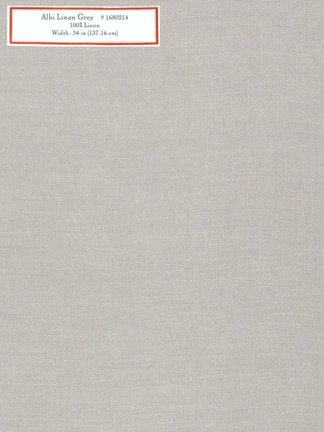 French General Albi Linen Grey tissu ameublement gris au mètre