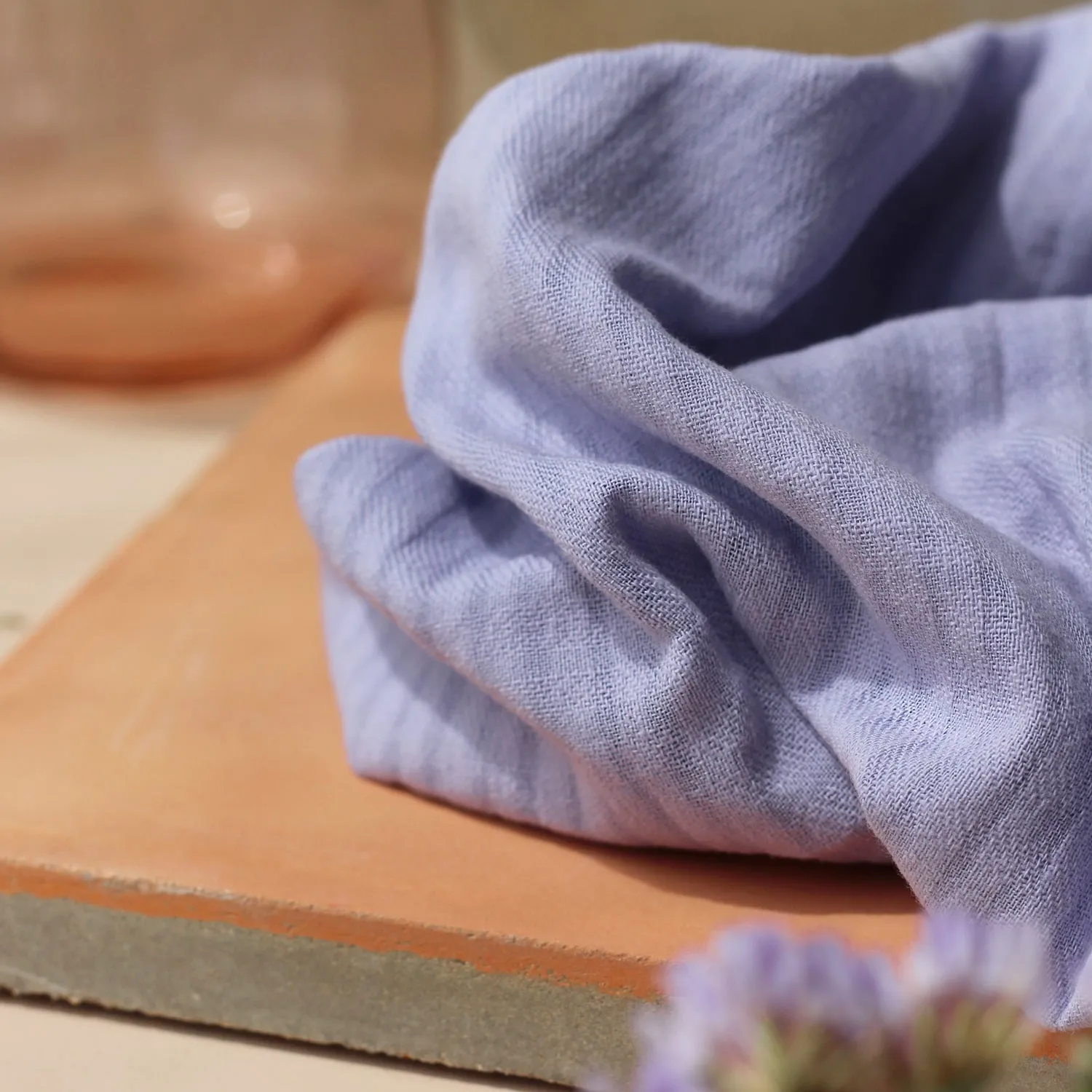 La Maison Naïve coton tissé petits carreaux mauve tissu fin