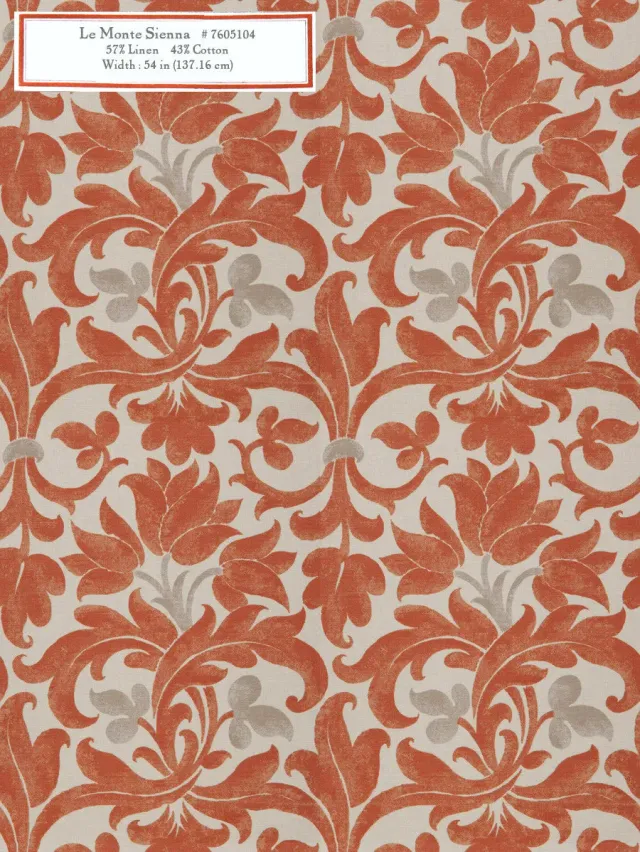 French General Le Monte Sienna tissu ameublement au mètre
