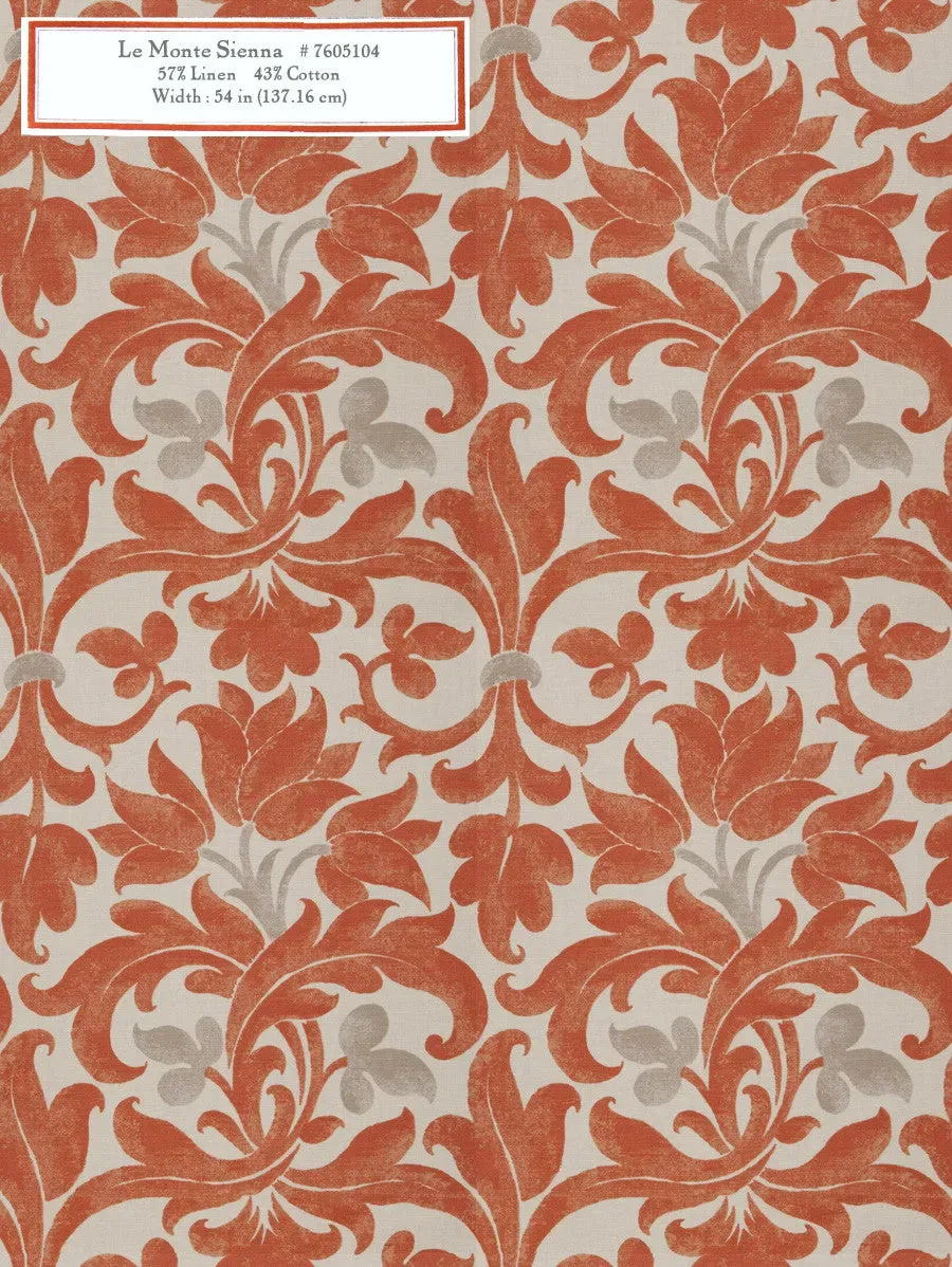 French General Le Monte Sienna tissu ameublement au mètre