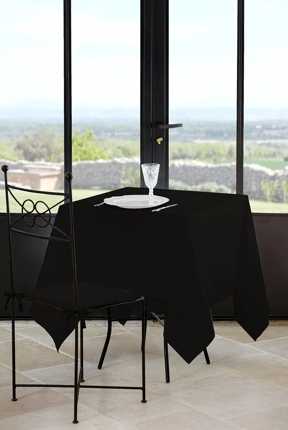 STOF Nelson nappe ronde 180x180 blanc polyester