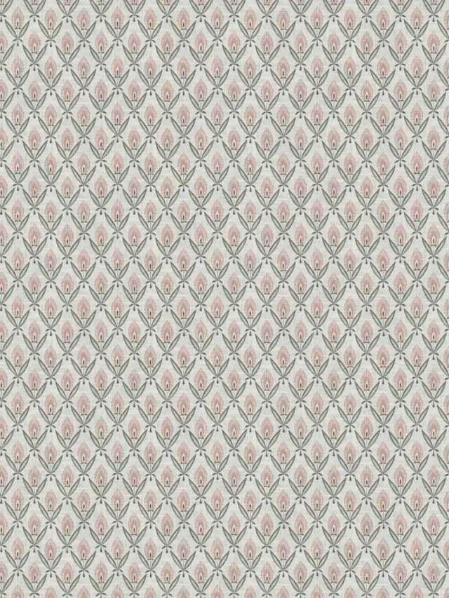 French General Jardin Darcy Rose tissu ameublement lin coton