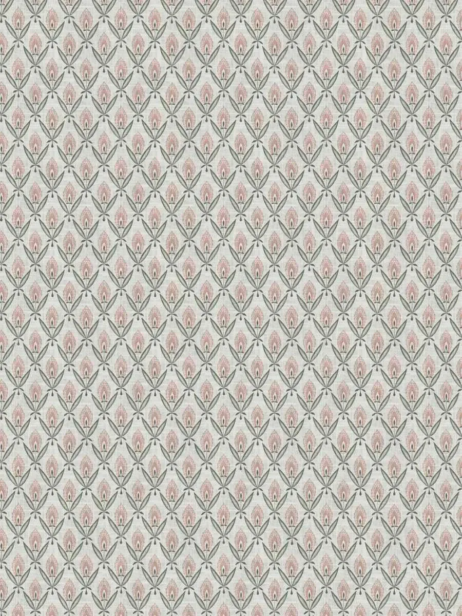 French General Jardin Darcy Rose tissu ameublement lin coton