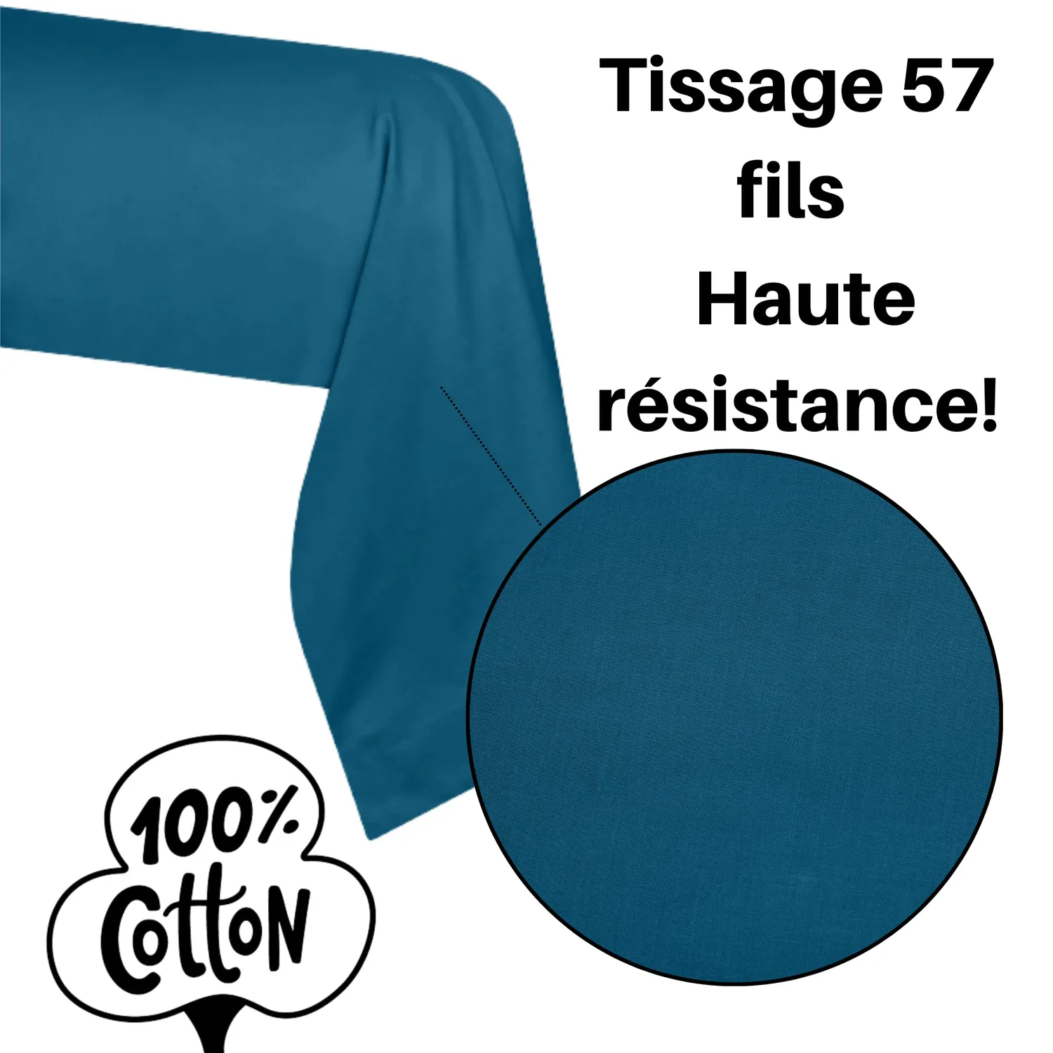 Stof Eden taie traversin 45x185 cm pétrole coton