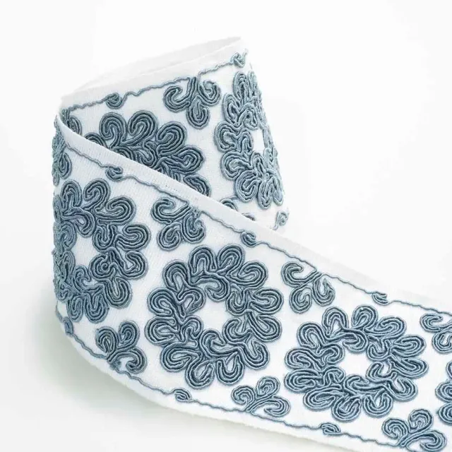 French General Fontenette galon ameublement azure 8,9 cm au mètre