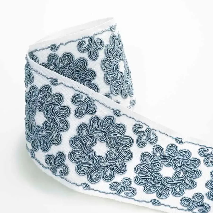 French General Fontenette galon ameublement azure 8,9 cm au mètre