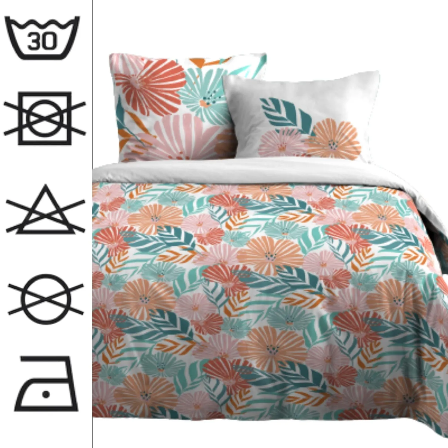 STOF Adriane parure housse de couette rose 240x220 cm coton