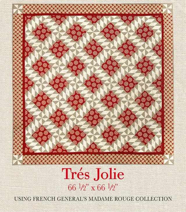 French General Madame Rouge Très Jolie patron quilt imprimé