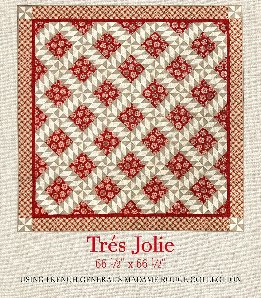 French General Madame Rouge Très Jolie patron quilt imprimé