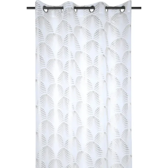 Stof Maldives 140x260 voile œillets argent polyester