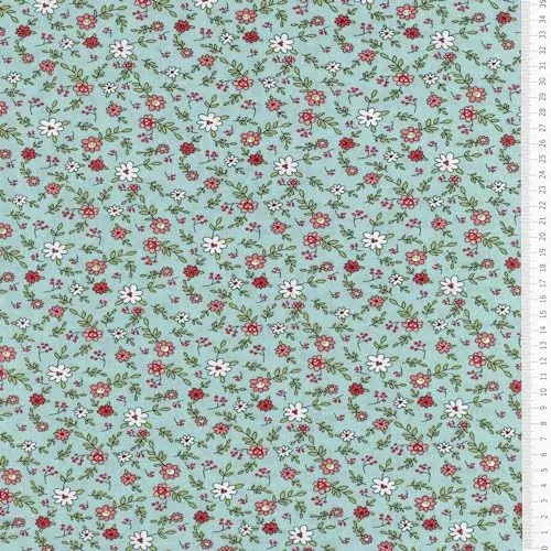 Tissushop Emma tissu popeline bleu 1,5 mètre 160 cm