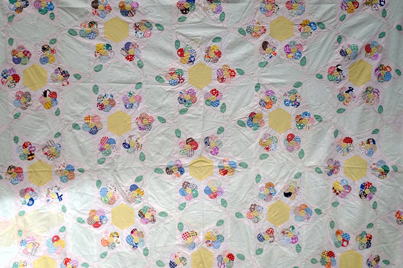 French General étoile dessus de lit quilt ancien 188x213