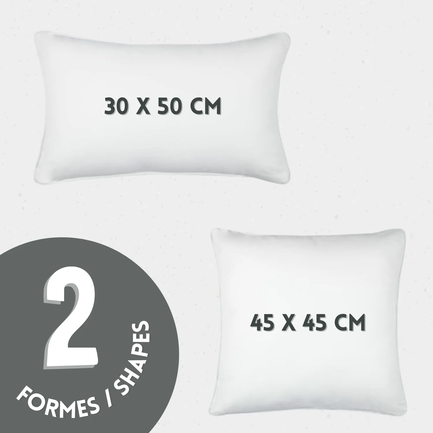 STOF Oxford coussin écru 30x50x15 cm satin coton