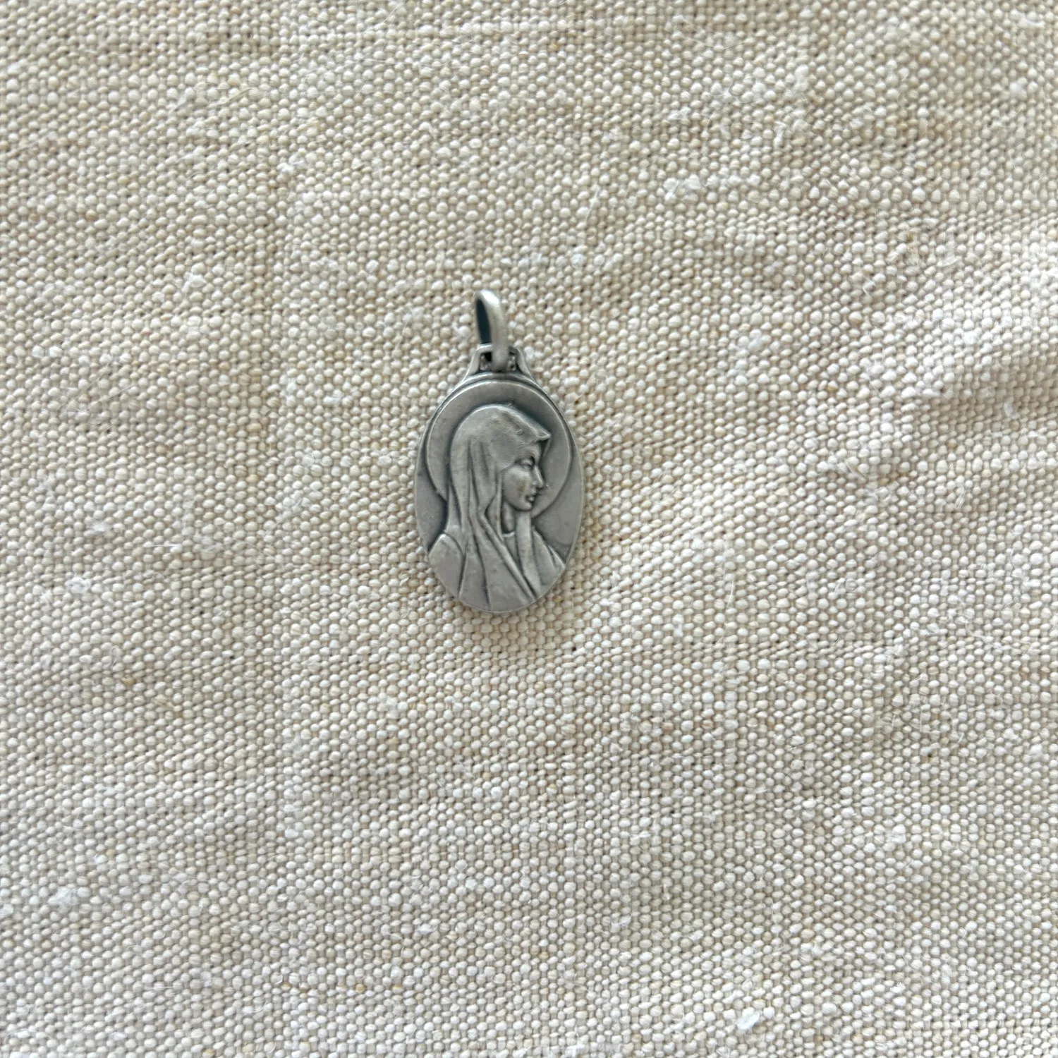 French General Vintage médaille Notre-Dame de Lourdes 25 mm