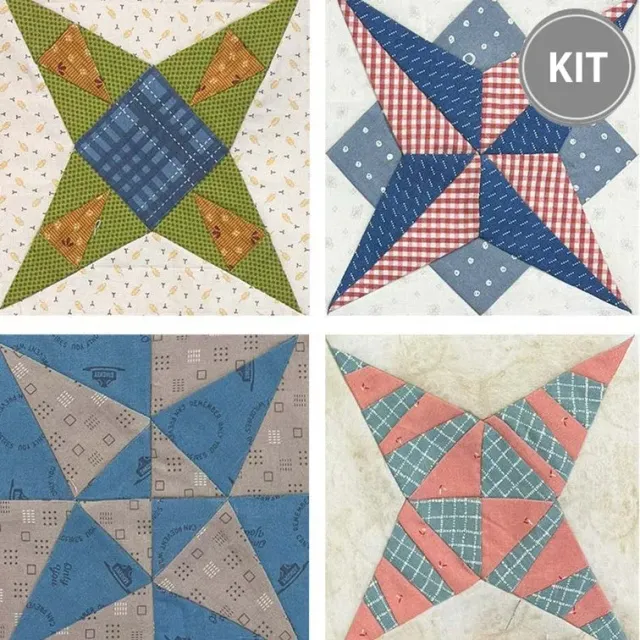 Yoko Saito Star Sampler Quilt 2 kit patchwork étoiles 84 cm