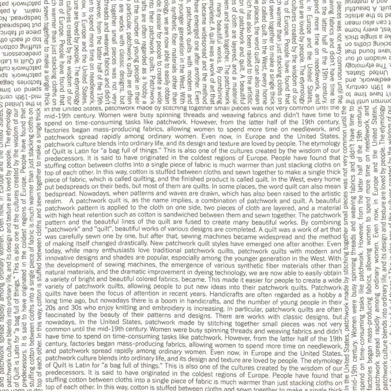 Yoko Saito 2026-05-A14 coupon coton lettres 33x35cm