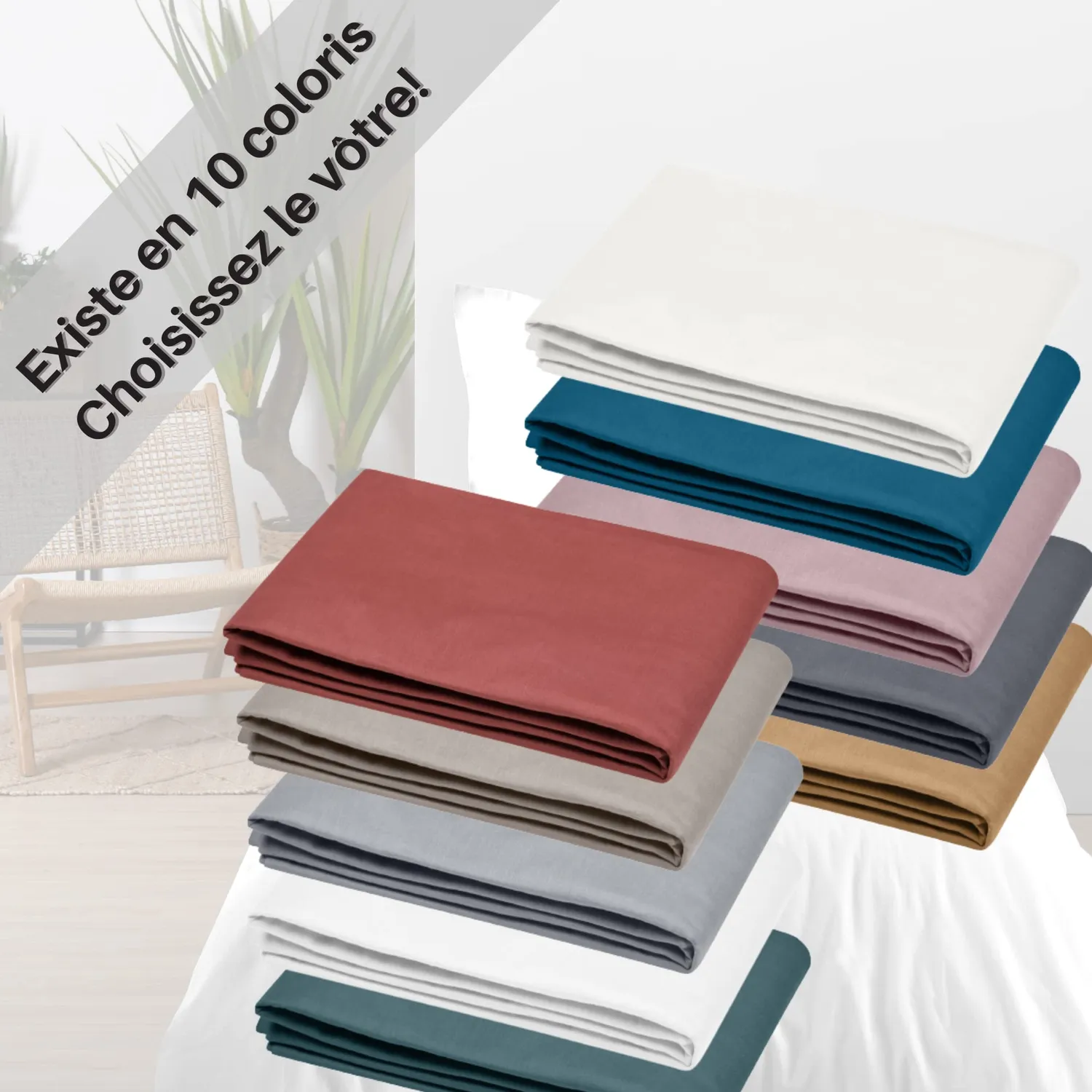 STOF Eden drap plat 240x300 cm blanc coton