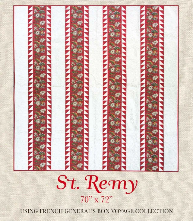 French General Bon Voyage St. Remy patron quilt 70x72 imprimé