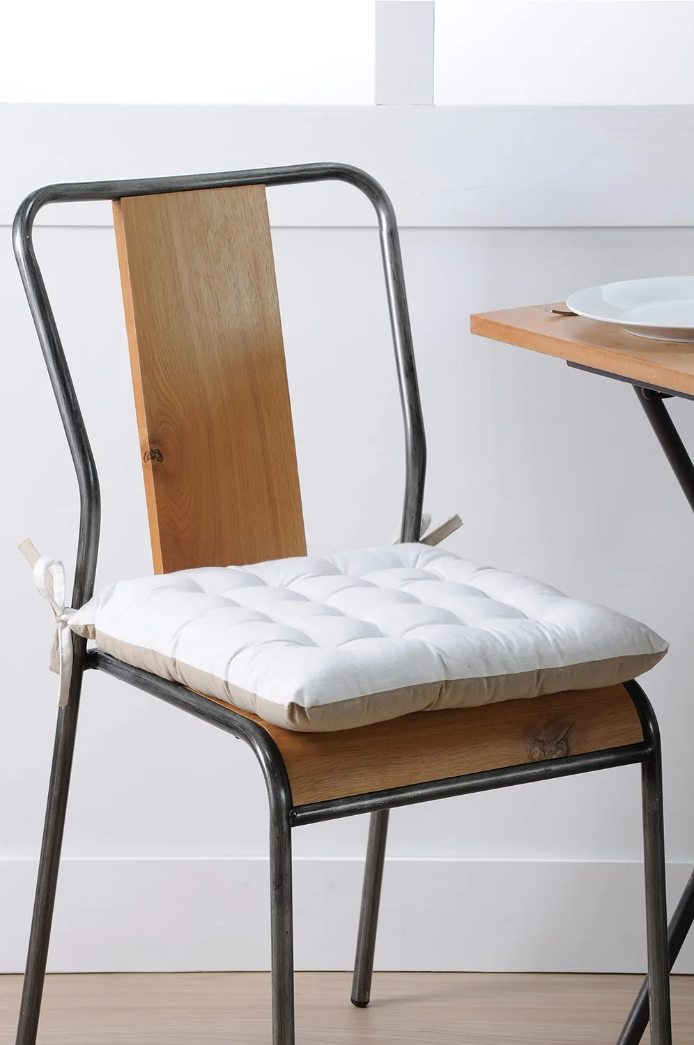 STOF Duo galette de chaise 40x40 cm écru lin coton