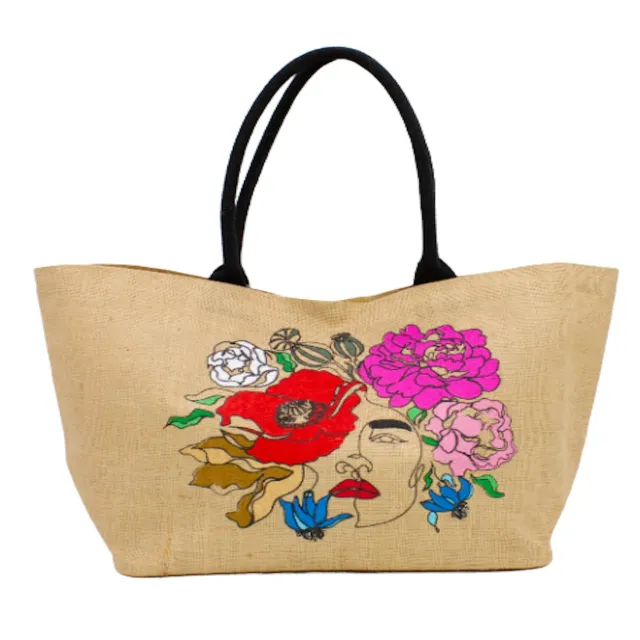 Tissushop Mexico sac toile de jute naturel 56x31x15 cm