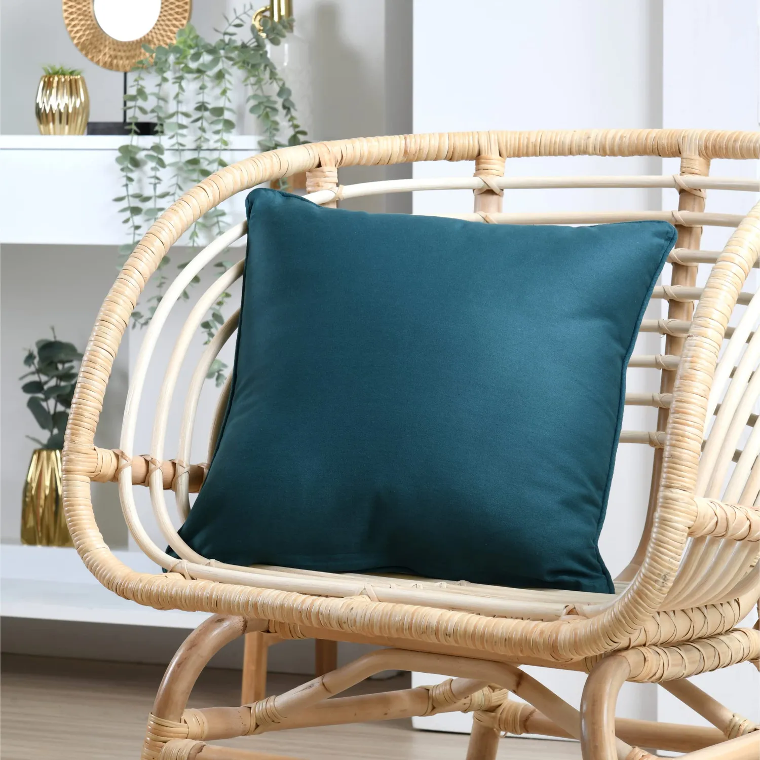 STOF Oxford coussin 45x45 cm émeraude satin de coton