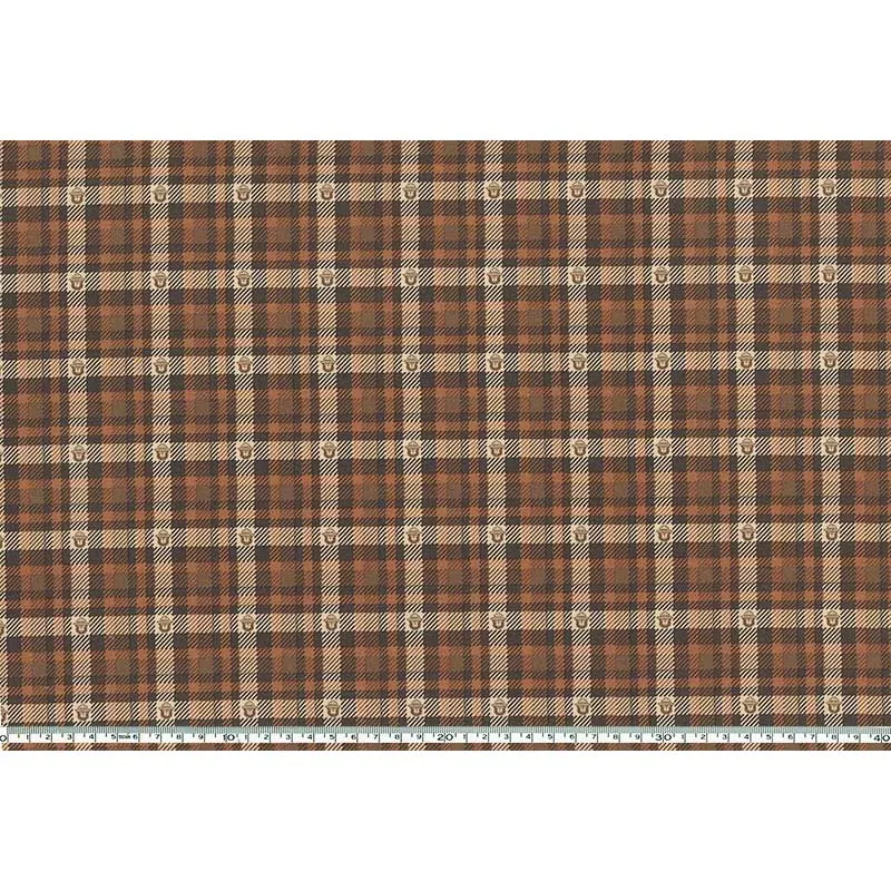 Yoko Saito USA 2026-04-A07 tissu coton carreaux orange au mètre