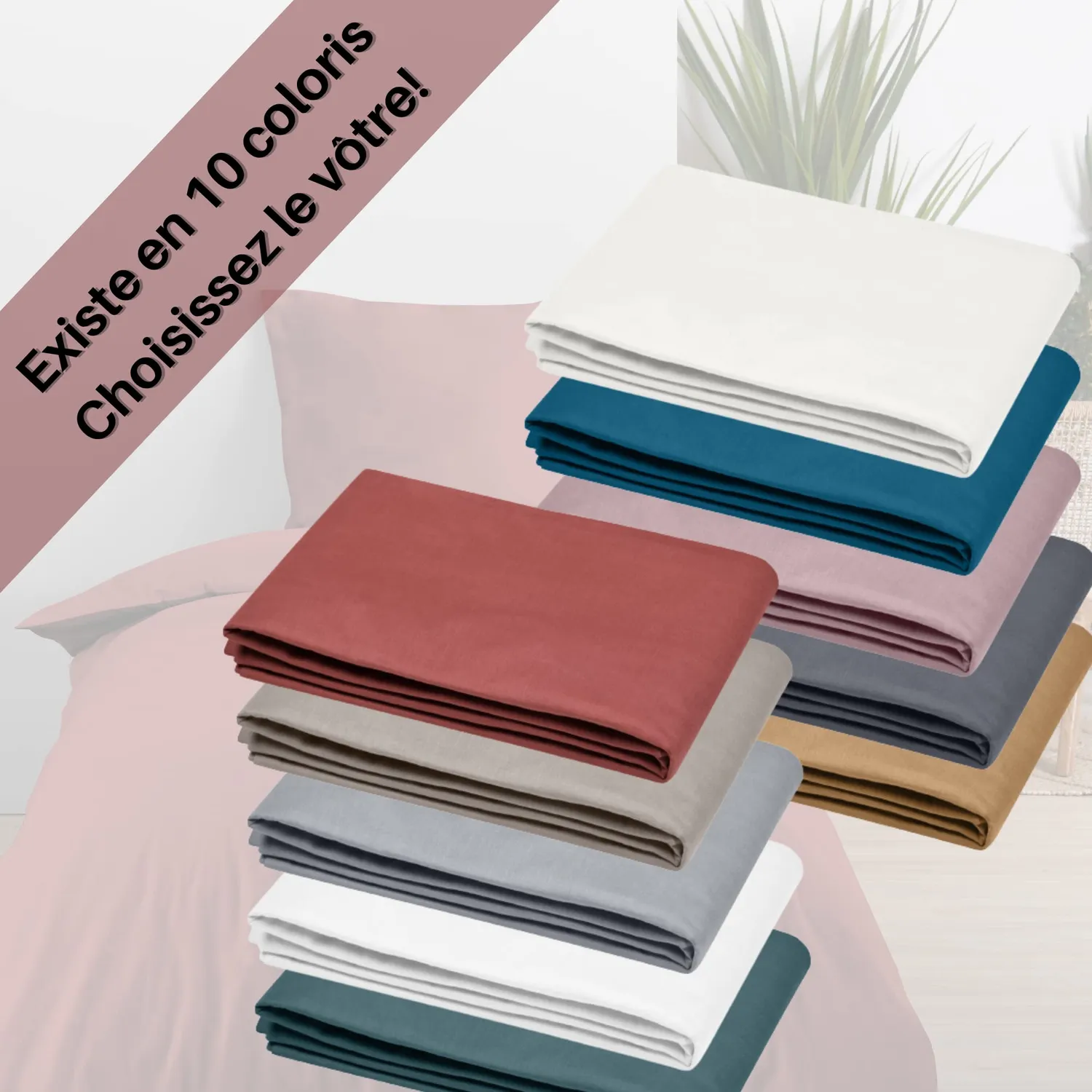STOF Eden drap plat 180x290 cm grenache coton