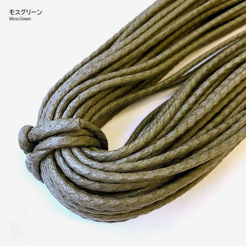 Yoko Saito cordon ciré froissé épais 4mm au mètre
