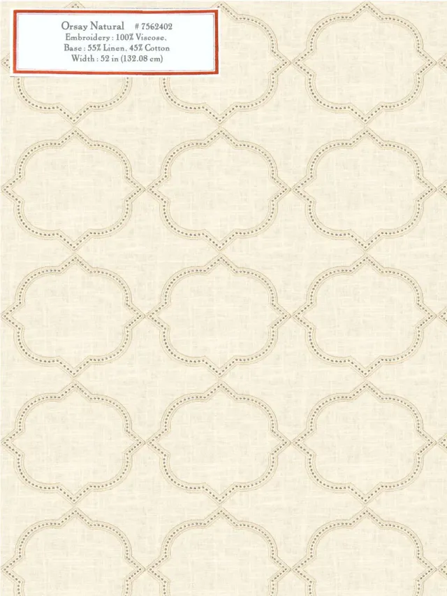 French General Orsay Natural tissu ameublement au mètre écru