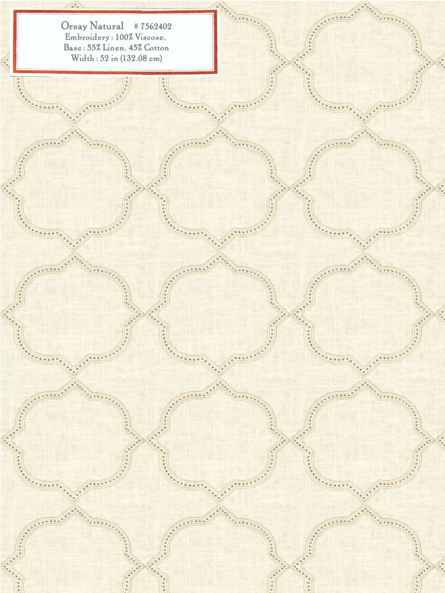 French General Orsay Natural tissu ameublement au mètre écru