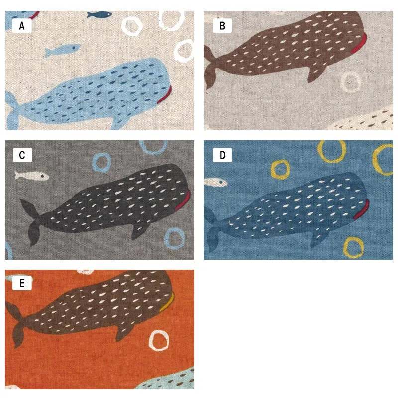 Yoko Saito 10729 tissu requin-baleine coton lin au mètre