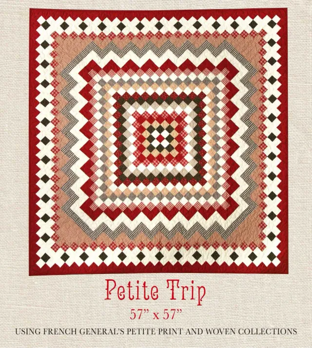 French General Petite Prints Petite Trip patron quilt 57x57