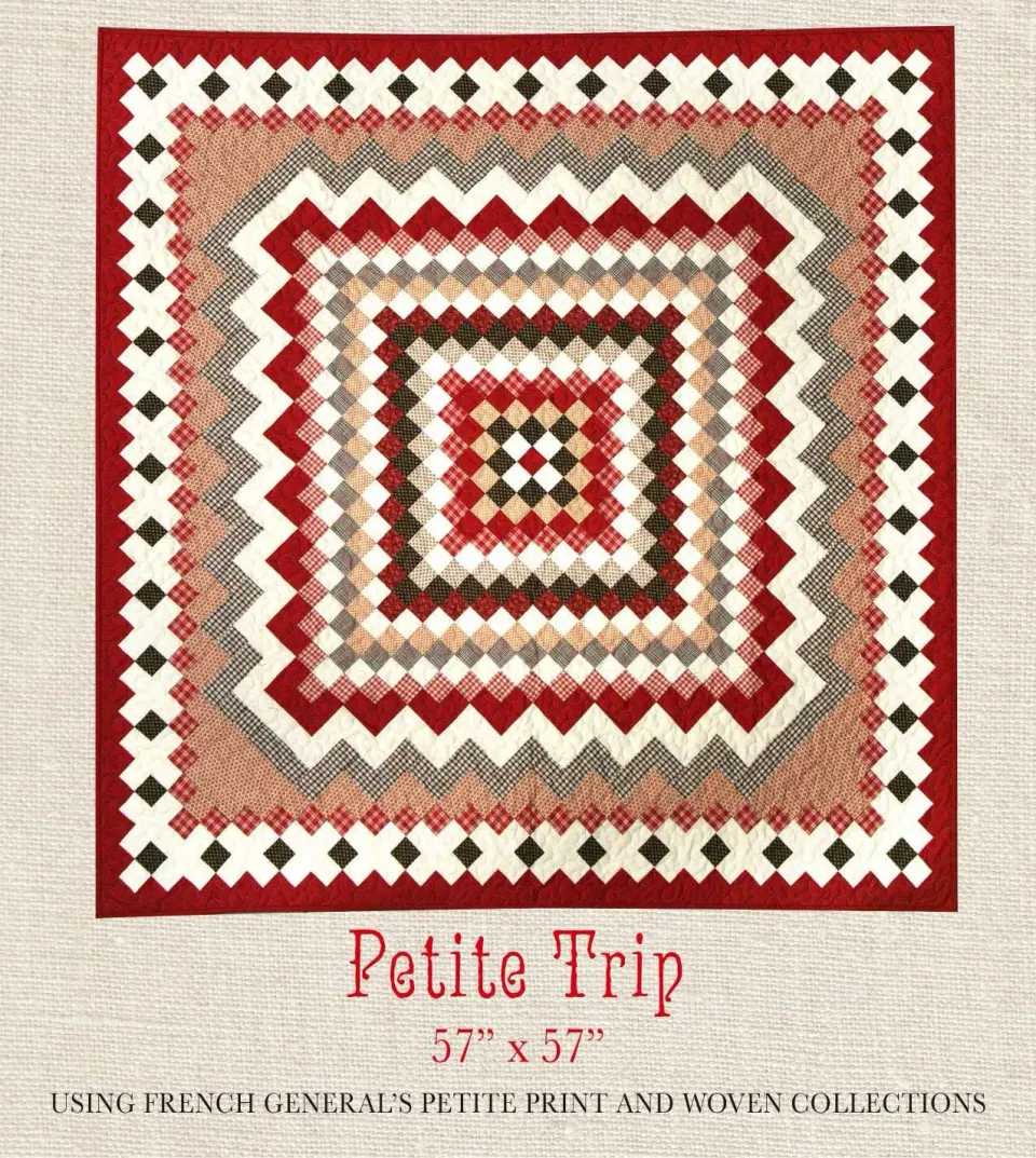 French General Petite Prints Petite Trip patron quilt 57x57