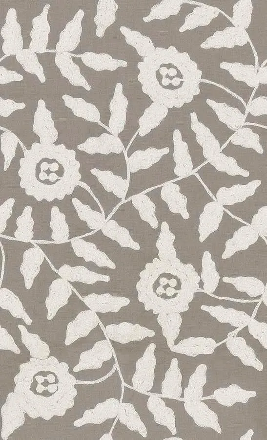 French General Marcelline Linen tissu brodé 134 cm au mètre