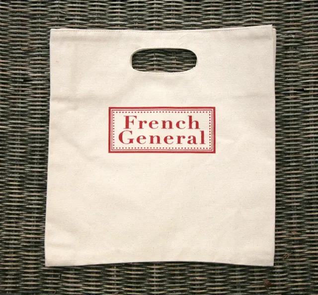 French General Tote Bag sac canvas logo cousu 32x28 cm