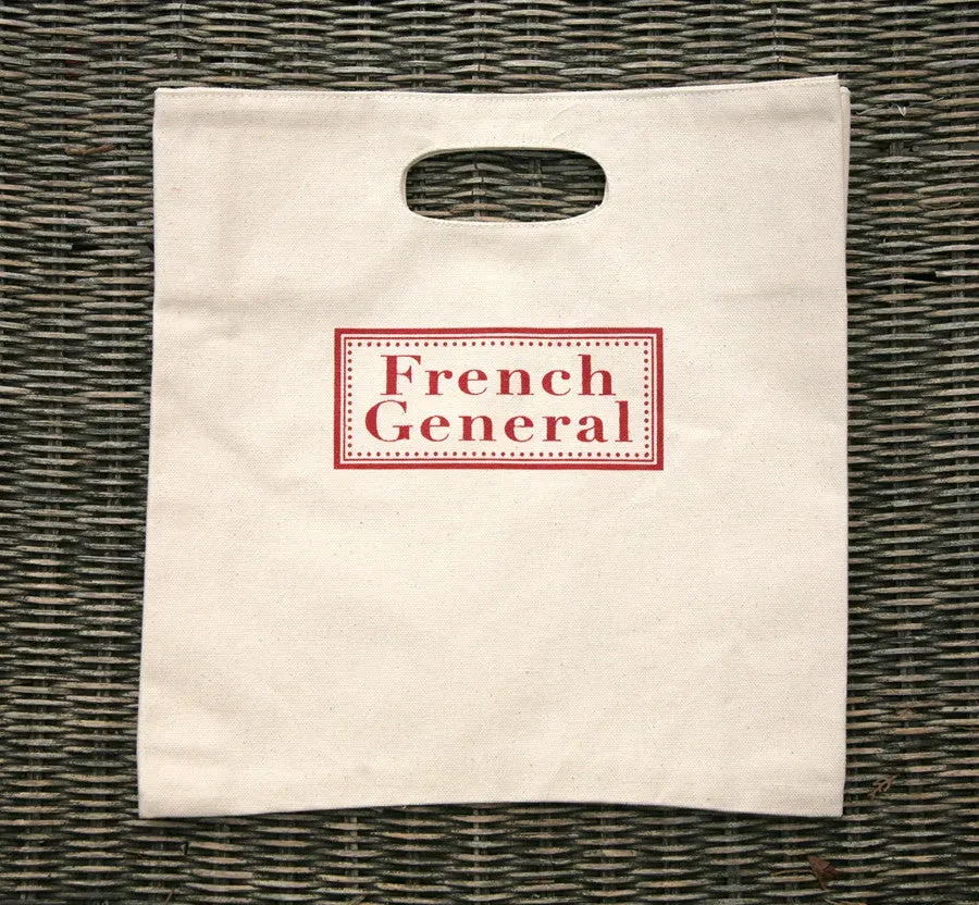 French General Tote Bag sac canvas logo cousu 32x28 cm