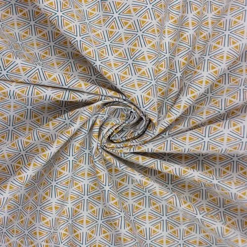 Tissushop Tripoli tissu popeline moutarde 1,5 mètre 160cm