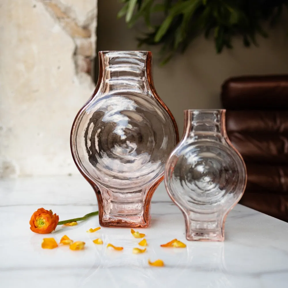 La Maison Naïve grand vase rond rose verre recyclé vintage