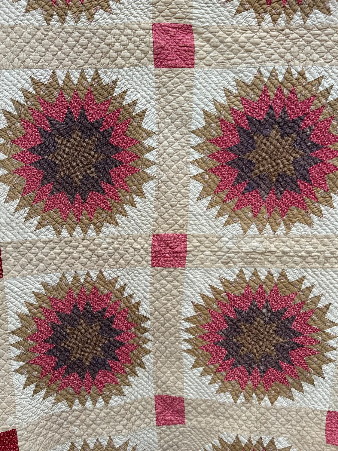 French General Starburst quilt ancien main 152x198 cm