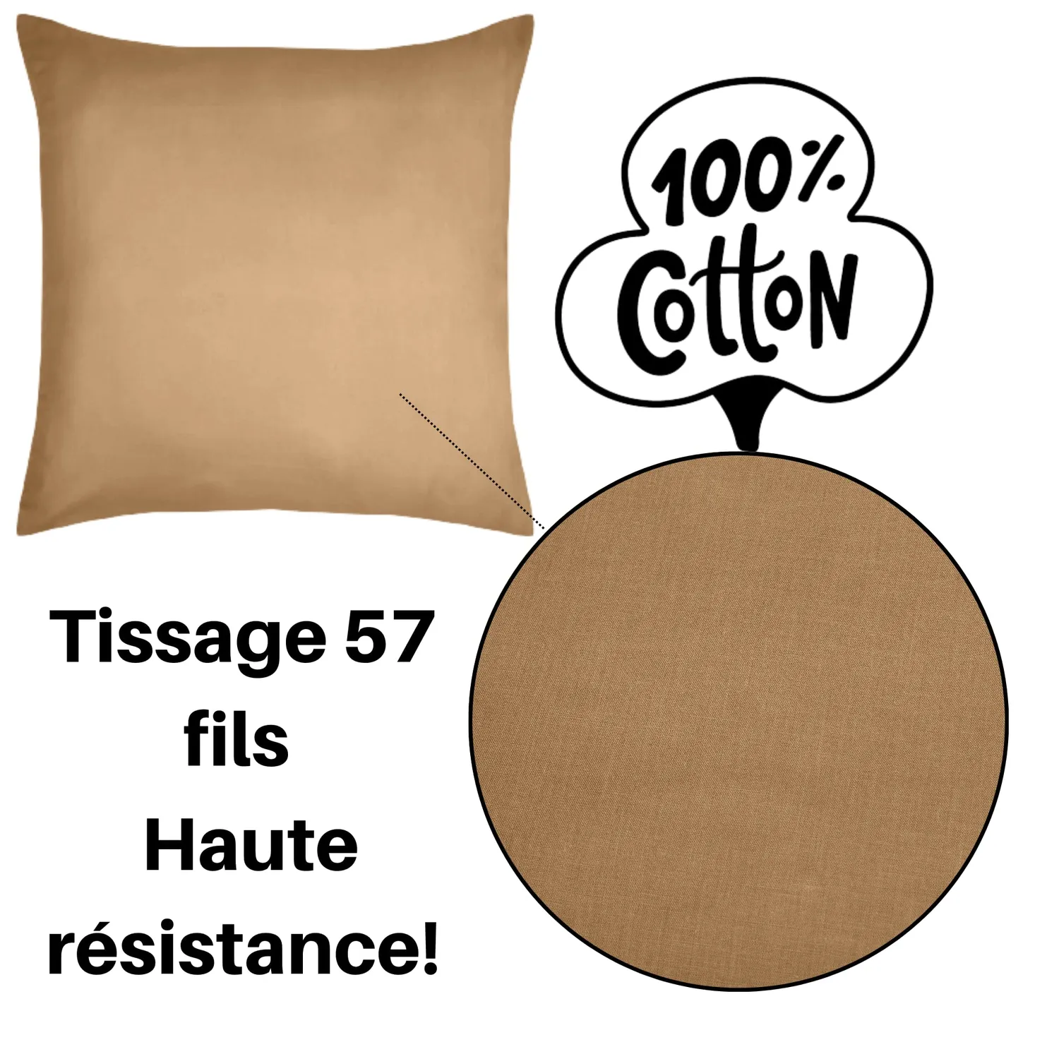 Stof Eden taie d’oreiller 63x63 cm curry coton