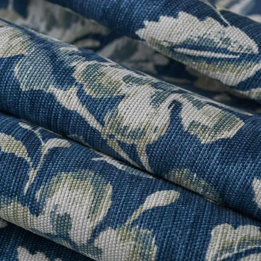 French General Indra Bleu tissu ameublement coton au mètre