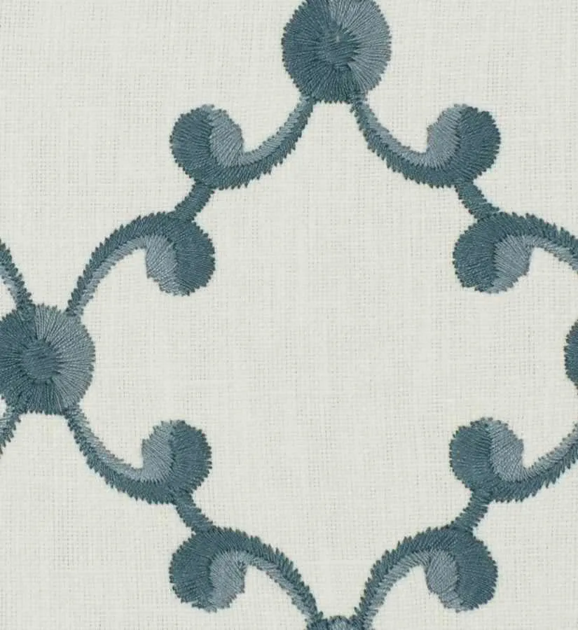 French General Morisette Azur Indigo tissu ameublement au mètre