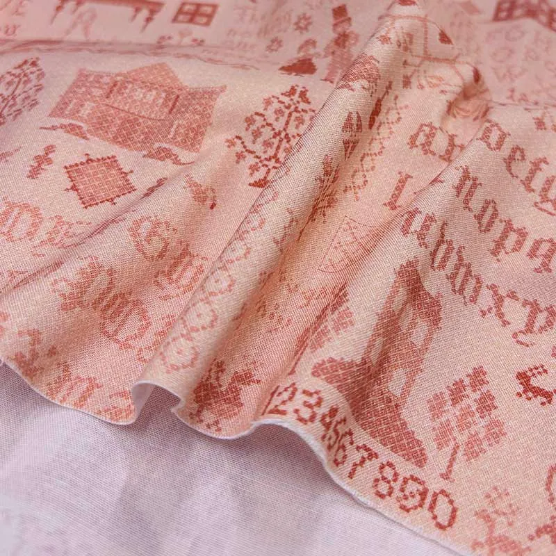 Yoko Saito web2603-A10 tissu coton rose croix au mètre