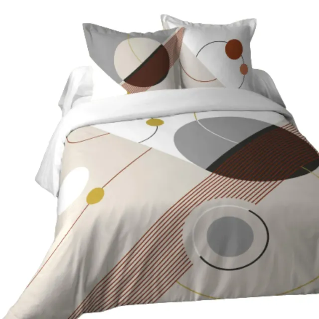 Stof Chroma housse couette 240x220 beige coton +2 taies